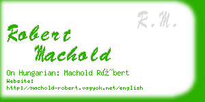 robert machold business card